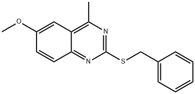 2-benzylsulfanyl-6-methoxy-4-methylquinazoline Structure