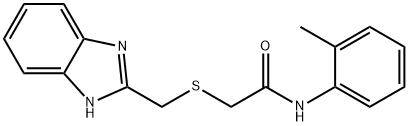 2-(1H-benzimidazol-2-ylmethylsulfanyl)-N-(2-methylphenyl)acetamide 化学構造式