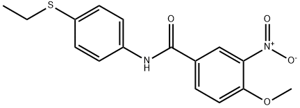 N-(4-ethylsulfanylphenyl)-4-methoxy-3-nitrobenzamide 化学構造式