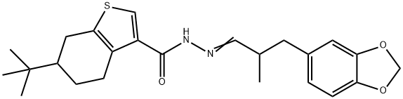 N-[(Z)-[3-(1,3-benzodioxol-5-yl)-2-methylpropylidene]amino]-6-tert-butyl-4,5,6,7-tetrahydro-1-benzothiophene-3-carboxamide Structure