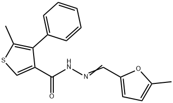 5-methyl-N-[(E)-(5-methylfuran-2-yl)methylideneamino]-4-phenylthiophene-3-carboxamide Structure