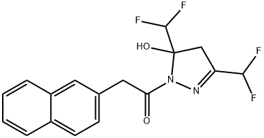 1-[3,5-bis(difluoromethyl)-5-hydroxy-4H-pyrazol-1-yl]-2-naphthalen-2-ylethanone Structure