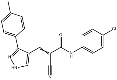 (E)-N-(4-chlorophenyl)-2-cyano-3-[5-(4-methylphenyl)-1H-pyrazol-4-yl]prop-2-enamide Structure