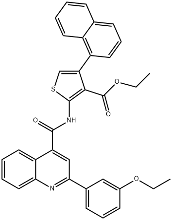 ethyl 2-[[2-(3-ethoxyphenyl)quinoline-4-carbonyl]amino]-4-naphthalen-1-ylthiophene-3-carboxylate 化学構造式