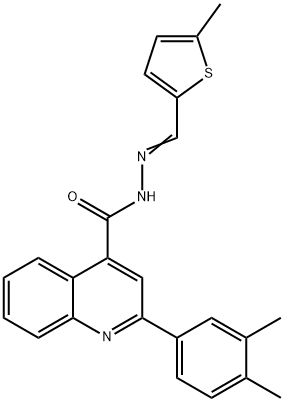 2-(3,4-dimethylphenyl)-N-[(E)-(5-methylthiophen-2-yl)methylideneamino]quinoline-4-carboxamide Structure