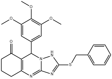 536981-11-0 2-BENZYLSULFANYL-9-(3,4,5-TRIMETHOXYPHENYL)-5,6,7,9-TETRAHYDRO-1H-[1,2,4]TRIAZOLO[5,1-B]QUINAZOLIN-8