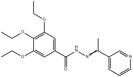 3,4,5-triethoxy-N-[(E)-1-pyridin-3-ylethylideneamino]benzamide 化学構造式