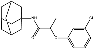 N-(1-adamantyl)-2-(3-chlorophenoxy)propanamide 化学構造式