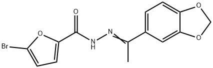 N-[(E)-1-(1,3-benzodioxol-5-yl)ethylideneamino]-5-bromofuran-2-carboxamide 化学構造式