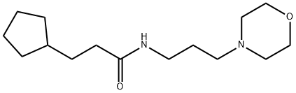 3-cyclopentyl-N-(3-morpholin-4-ylpropyl)propanamide 化学構造式
