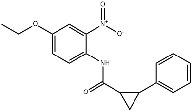 N-(4-ethoxy-2-nitrophenyl)-2-phenylcyclopropane-1-carboxamide 化学構造式