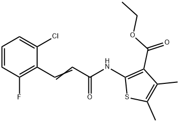 ethyl 2-[[(E)-3-(2-chloro-6-fluorophenyl)prop-2-enoyl]amino]-4,5-dimethylthiophene-3-carboxylate Struktur