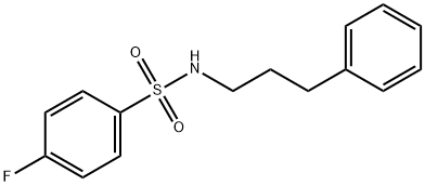 4-fluoro-N-(3-phenylpropyl)benzenesulfonamide 化学構造式