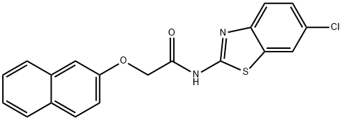 N-(6-chloro-1,3-benzothiazol-2-yl)-2-naphthalen-2-yloxyacetamide 结构式