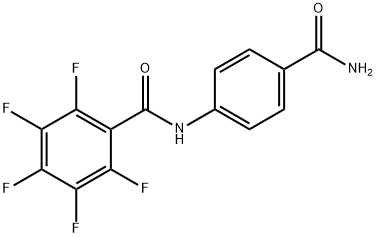 N-(4-carbamoylphenyl)-2,3,4,5,6-pentafluorobenzamide 化学構造式