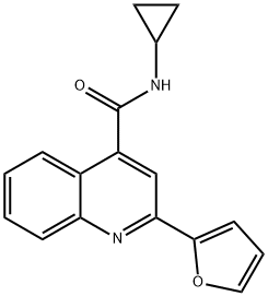 N-cyclopropyl-2-(furan-2-yl)quinoline-4-carboxamide 化学構造式