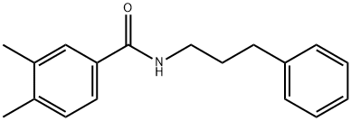 3,4-dimethyl-N-(3-phenylpropyl)benzamide 化学構造式