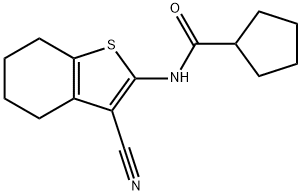 N-(3-cyano-4,5,6,7-tetrahydro-1-benzothiophen-2-yl)cyclopentanecarboxamide 化学構造式