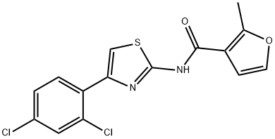 N-[4-(2,4-dichlorophenyl)-1,3-thiazol-2-yl]-2-methylfuran-3-carboxamide 化学構造式