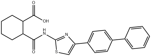 2-[[4-(4-phenylphenyl)-1,3-thiazol-2-yl]carbamoyl]cyclohexane-1-carboxylic acid Structure