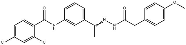 2,4-dichloro-N-[3-[(Z)-N-[[2-(4-methoxyphenyl)acetyl]amino]-C-methylcarbonimidoyl]phenyl]benzamide Structure