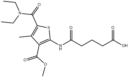 5-[[5-(diethylcarbamoyl)-3-methoxycarbonyl-4-methylthiophen-2-yl]amino]-5-oxopentanoic acid Struktur