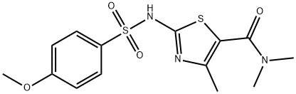 2-[(4-methoxyphenyl)sulfonylamino]-N,N,4-trimethyl-1,3-thiazole-5-carboxamide 化学構造式