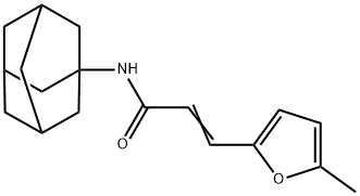 (E)-N-(1-adamantyl)-3-(5-methylfuran-2-yl)prop-2-enamide 化学構造式