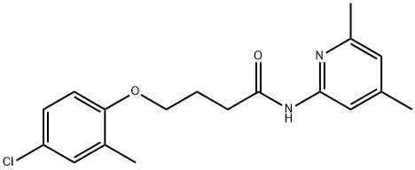 4-(4-chloro-2-methylphenoxy)-N-(4,6-dimethylpyridin-2-yl)butanamide 化学構造式