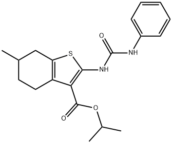 propan-2-yl 6-methyl-2-(phenylcarbamoylamino)-4,5,6,7-tetrahydro-1-benzothiophene-3-carboxylate Structure