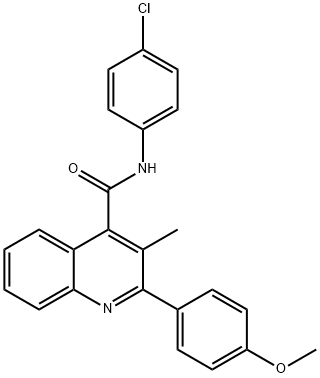 N-(4-chlorophenyl)-2-(4-methoxyphenyl)-3-methylquinoline-4-carboxamide 化学構造式