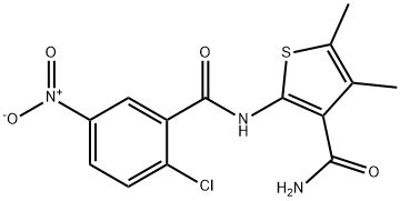 2-[(2-chloro-5-nitrobenzoyl)amino]-4,5-dimethylthiophene-3-carboxamide Struktur