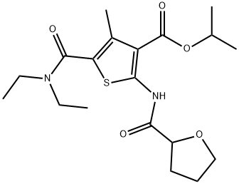 propan-2-yl 5-(diethylcarbamoyl)-4-methyl-2-(oxolane-2-carbonylamino)thiophene-3-carboxylate Struktur