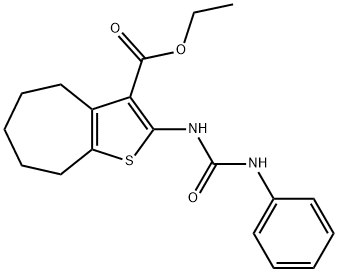 ethyl 2-(phenylcarbamoylamino)-5,6,7,8-tetrahydro-4H-cyclohepta[b]thiophene-3-carboxylate Structure