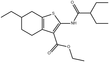 ethyl 6-ethyl-2-(2-ethylbutanoylamino)-4,5,6,7-tetrahydro-1-benzothiophene-3-carboxylate Structure