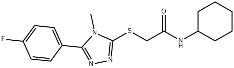N-cyclohexyl-2-[[5-(4-fluorophenyl)-4-methyl-1,2,4-triazol-3-yl]sulfanyl]acetamide Structure