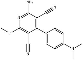 2-amino-4-[4-(dimethylamino)phenyl]-6-methoxypyridine-3,5-dicarbonitrile Struktur