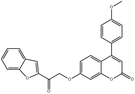 7-[2-(1-benzofuran-2-yl)-2-oxoethoxy]-4-(4-methoxyphenyl)chromen-2-one Struktur