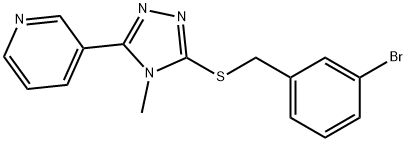 3-[5-[(3-bromophenyl)methylsulfanyl]-4-methyl-1,2,4-triazol-3-yl]pyridine Structure