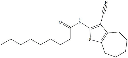 N-(3-cyano-5,6,7,8-tetrahydro-4H-cyclohepta[b]thiophen-2-yl)nonanamide 结构式