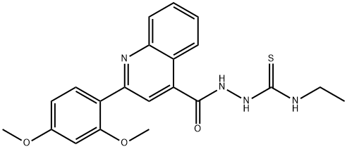 1-[[2-(2,4-dimethoxyphenyl)quinoline-4-carbonyl]amino]-3-ethylthiourea Structure