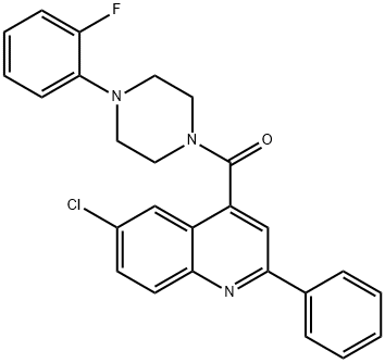 (6-chloro-2-phenylquinolin-4-yl)-[4-(2-fluorophenyl)piperazin-1-yl]methanone Structure