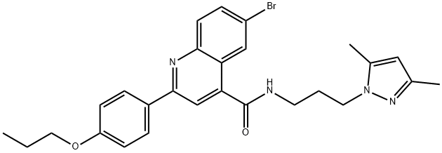 6-bromo-N-[3-(3,5-dimethylpyrazol-1-yl)propyl]-2-(4-propoxyphenyl)quinoline-4-carboxamide Structure