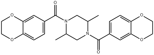 [4-(2,3-dihydro-1,4-benzodioxine-6-carbonyl)-2,5-dimethylpiperazin-1-yl]-(2,3-dihydro-1,4-benzodioxin-6-yl)methanone Structure