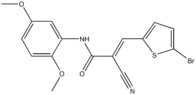 (E)-3-(5-bromothiophen-2-yl)-2-cyano-N-(2,5-dimethoxyphenyl)prop-2-enamide Structure