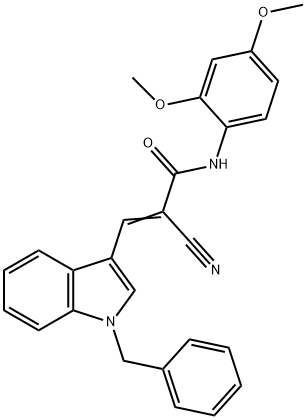 (E)-3-(1-benzylindol-3-yl)-2-cyano-N-(2,4-dimethoxyphenyl)prop-2-enamide Struktur