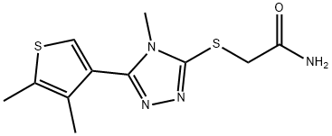 2-[[5-(4,5-dimethylthiophen-3-yl)-4-methyl-1,2,4-triazol-3-yl]sulfanyl]acetamide Structure