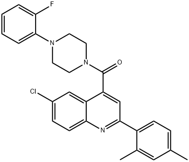 [6-chloro-2-(2,4-dimethylphenyl)quinolin-4-yl]-[4-(2-fluorophenyl)piperazin-1-yl]methanone,588683-74-3,结构式