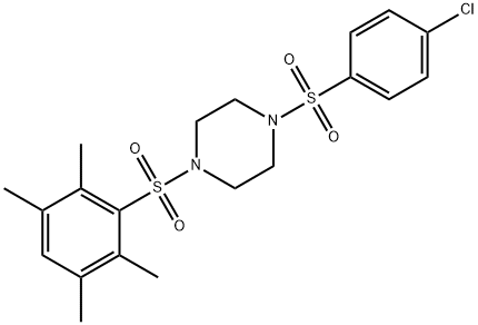 1-(4-chlorophenyl)sulfonyl-4-(2,3,5,6-tetramethylphenyl)sulfonylpiperazine Structure