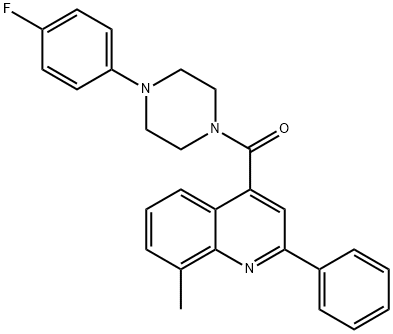 [4-(4-fluorophenyl)piperazin-1-yl]-(8-methyl-2-phenylquinolin-4-yl)methanone 结构式